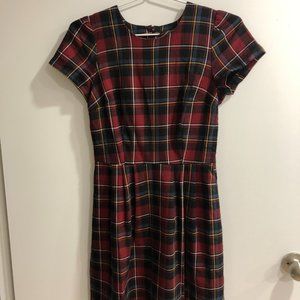 Birds of North America red plaid dress